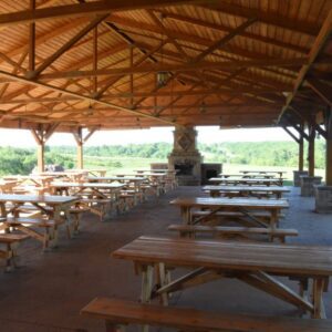 Annett nature center outdoor picnic table even area