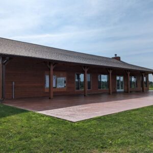 Exterior brown barn building